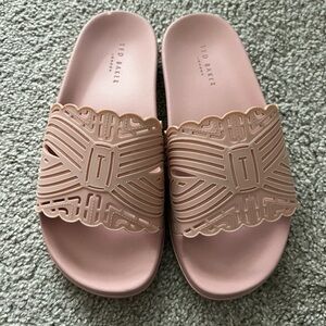 Ted Baker Blush Laser-Cut Slide Sandals